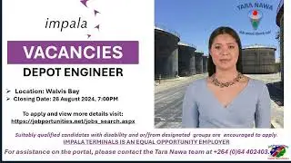 👨&zwj;💼Vacancy: Impala Terminals, Depot Engineer, Closing Date: 28 Aug 2024.
