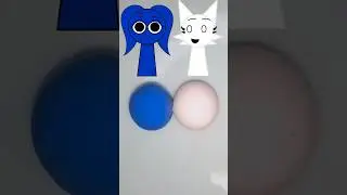 Blue vs white (sprunki) colour mixing #shorts #satisfying #blue #white #mix #colours