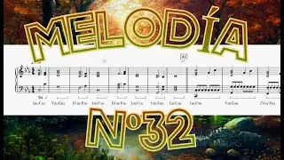 N&ordm;32 Melod&iacute;a acompa&ntilde;ada  - Piano - Partitura - (ABBBA)