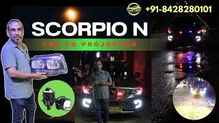 SCORPIO N Modified | Car Headlight Projector & 5D Ring DRL Upgrade #CarHeadlightCustomModification