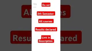 Results 5th semester #du sol result