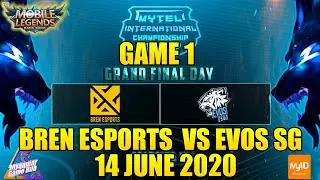 BREN ESPORTS VS EVOS SG - GAME 1 (14 JUNE 2020) GRAND FINAL | MYTEL INTERNATIONAL CHAMPIONSHIP