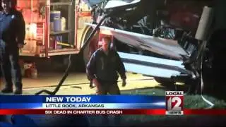 Police say 6 dead in Arkansas charter bus crash