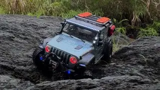 Wet  rocky  off－road  trail 1/10 scale  RC crawler  track  HB-R1011  Jeep wrangler