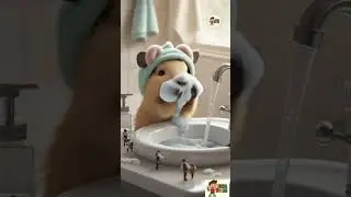 Hamster washing face #ai #hamster