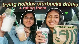 TRYING STARBUCKS' HOLIDAY DRINKS 2022 | vlogmas day 19