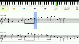 G minor melodic scale on saxophone