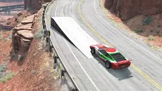 BeamNG.Drive - Cars vs Big Speed Bump (High Speed Jump) #shorts