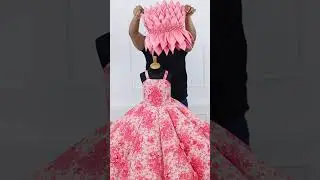 Pink & Peach Printed Panel  #childrenswear #fashion #kidswearfactory #dress #partyattire #partygowns