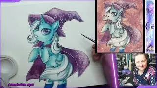 #timelapse 'Water Colour Trixie #art #fantasy #drawing  #illustration #mlp #watercolorpainting