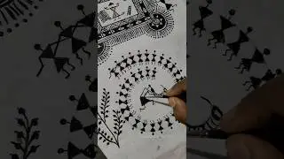 warli art in cloth💫 #warliartforbegginers #acrylicpaint #shorts