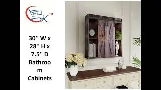 Wall Cabinets: 30'' W x 28'' H x 7.5'' D Bathroom Cabinets