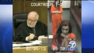 Teen flips off judge, Penelope Soto gives judge the bird while giggling, judge not amused