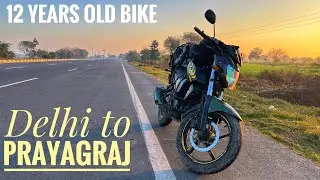 Delhi to Prayagraj Mahakumbh road trip | 12 years old bike Yamaha FZS 153cc | Hindi | RidingSoulRV