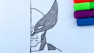 How To Draw wolverine  Half Face 😈