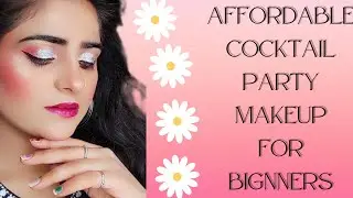 Cocktail party makeup Tutorial for beginners (silver glitter eyes)😱 #cocktail #makeup #begginers