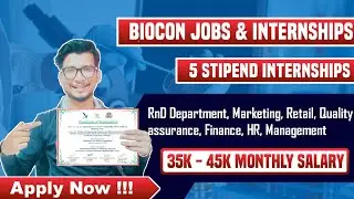 Biocon internships | biocon jobs | biotechnology internship 2022 | summer internship 2022 | biotech