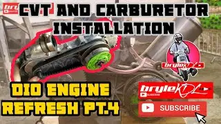 Honda Dio CVT (pang gilid), big manifold, and 28mm carburetor Installation |  Engine Refresh pt.4