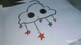 HOW TO DRAW M&Oslash;ON AND CLOUD .../ with STARS ...STEP  BY STEP.  