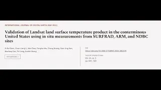 Validation of Landsat land surface temperature product in the conterminous United Sta... | RTCL.TV