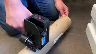 Meenjet M6 Handheld Printer - QR Codes with JS51 Blue Ink on Cardboard Tubes
