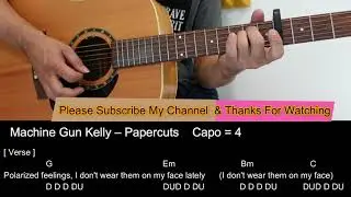 Machine Gun Kelly - papercuts (Directed by Cole Bennett) Guitar Tutorial