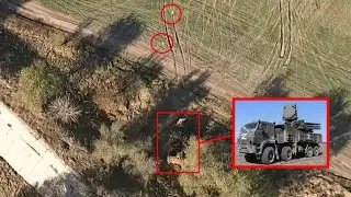 Ukrainian Bomber Drone Strike Pantsir-S1 In Hiding