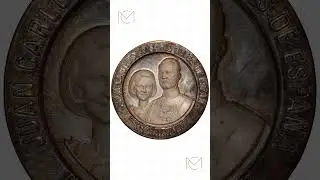 1977 Spain Juan Carlos I and Queen Sofia Royal Visit to Mexico Medal - Mansbridge Coins
