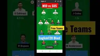 MID vs SUS English t20 Blast  Match Grand League Demo Teams Tamil|Dream11 Tips|C&VC options