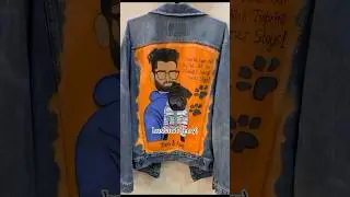Show off your love with this uniquely handpainted dog portrait jacket! #custom #shortvideo #art