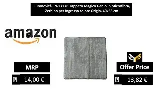 Euronovit&agrave; EN-27276 Tappeto Magico Genio in Microfibra, Zerbino per Ingresso colore Grigio, 40x55 cm