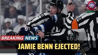 Jamie Benn Ejected After Sucker Punch on Scheifele | Jets Shut Out Stars in Game 5 । USA TODAY NEWS