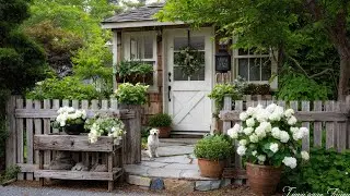 Timeless Farmhouse Elegance 🌿 Small Garden, Rustic Patio & Fence Ideas for Charming Front Yards