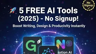 5 FREE AI TOOLS 2025 🎉😊/ Boost Writing.Design / Productivity Instantly' Ai = Moneymachine@Rakburner 
