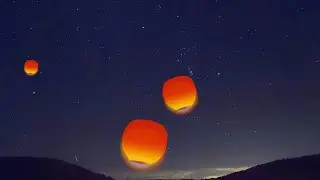 Flying Sky Lanterns Video Background