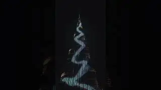 Full Video of Light Snake Climbing Burj Khalifa