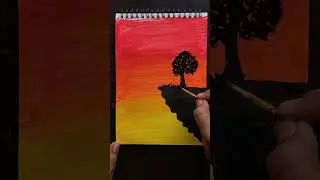 🌄 easy sunset drawing..#new #art #drawing #different #viral