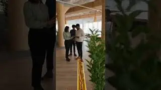 Creative Office Design | Tree Trunk Columns & Root Resin Light Strip 💡🌳