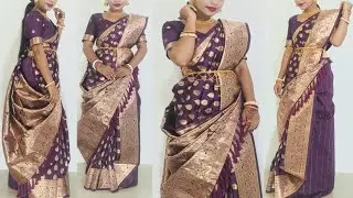 Best Banarasi Saree Draping Atpoure Style | Reception Look