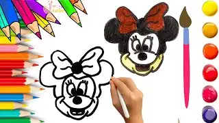 How To Draw cute Mickey Mouse Drawing, Painting & Coloring For Kids and Toddlers_ Child Art 🐋🌈🎨