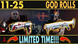 Zavala & Banshee God Rolls - Get Them NOW before the Wednesday NIGHT RESET!!!
