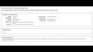 HTTP Error 500.19 : Cannot read configuration file due to insufficient permissions