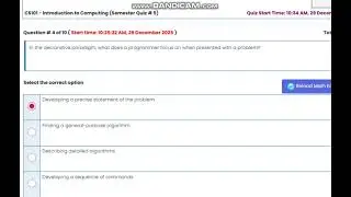 CS101 - Introduction to Computing (Semester Quiz # 5)