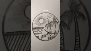 beautiful house# hand coconut drawing