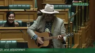 Rawiri Waititi singing in Parliament