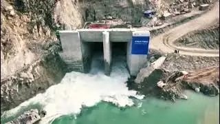 Indus River diverted at Dasu hydropower project site