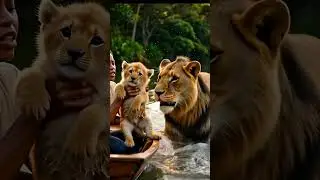 🦁🐊 Лев спасает львенка от крокодила
