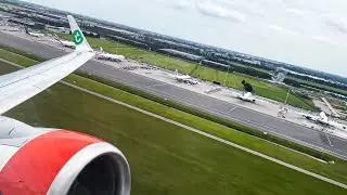 4K | Take-off from Amsterdam | Transavia B738