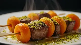 Exotic Saffron Lamb & Apricot Skewers with Pistachio Dust! #QuickGourmet
