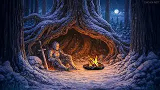 The fire will keep you warm on this cold night..